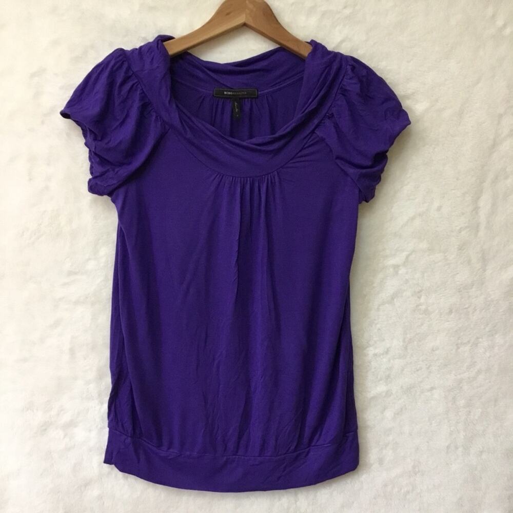 BCBGMaxAzria Purple Short Sleeve Top